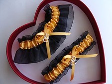 NEW Beautiful Gold Black Wedding Garter Prom Homecoming GetTheGoodStuff A Heart