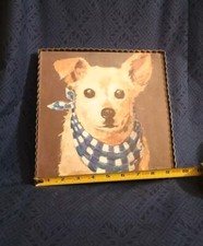 Dog Pet Painting Wall Art Print On Board Artprint Home Decor 9.5" X 9.5"