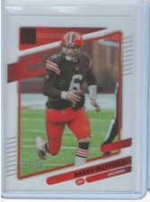 Baker Mayfield 2021 Clearly Donruss #11 Red SN Cleveland Browns #/49