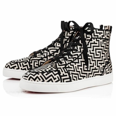 mens black and white high tops