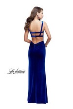 LA FEMME PROM DRESS (DRESS IS MAROON VELVET SIZE 4)
