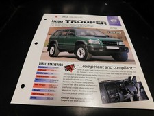 1998 Isuzu Trooper Spec Sheet Brochure Photo Poster