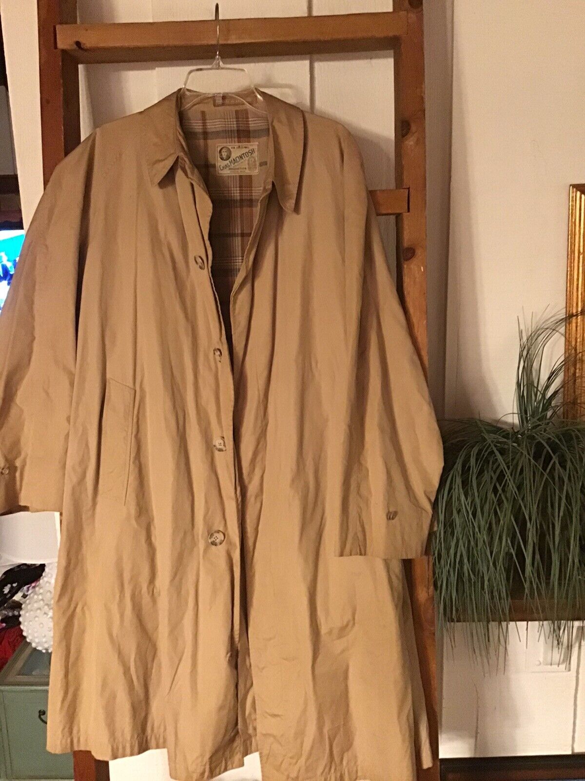 Vintage Chas Macintosh 1930s Trench Rain Coat Kha… - image 1