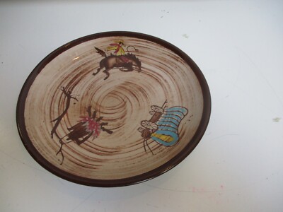 Vintage Fred Roberts Del Coronado Bread Salad plate 7'' Western Motif 1950s Rare