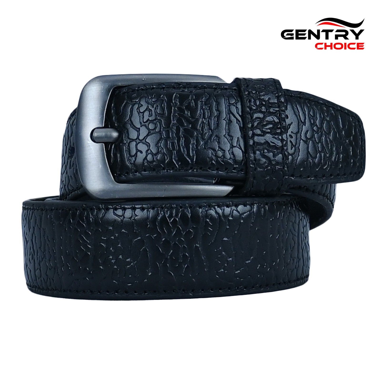 Crocodile Designer Leather Belt CrocOne Black Leather Casual Belt