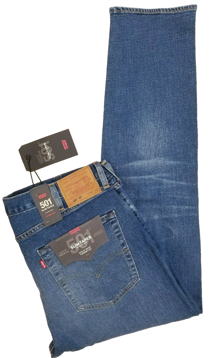 LEVI’S 501 MADE IN USA W38 L30 Levi's Premium 501 ST Slim Taper Stretch Mens Jeans 38X32