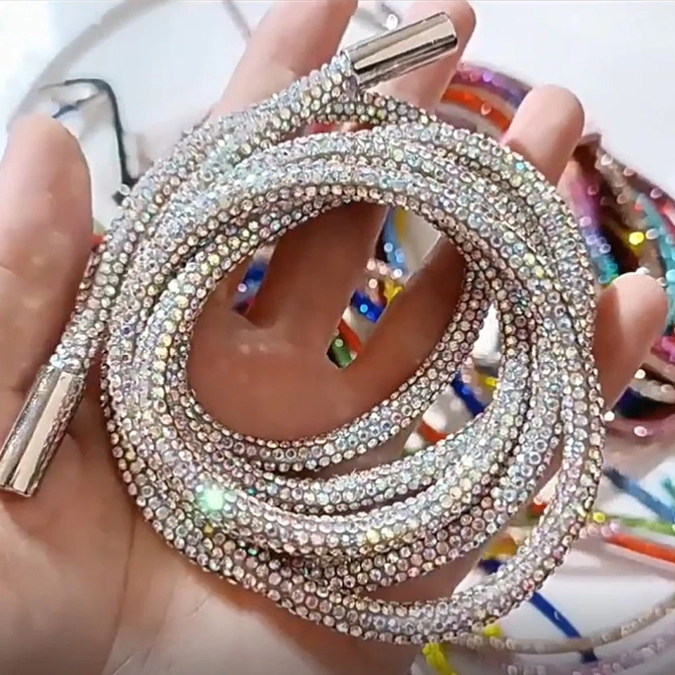 Strap Diamond Rope Rhinestone Drawstring Bright Crystal String Shiny Round Cord - Image 4 of 4
