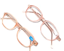 2  pair Reading Glasses  Lady delux vintage pink tone color readers Power +2.50