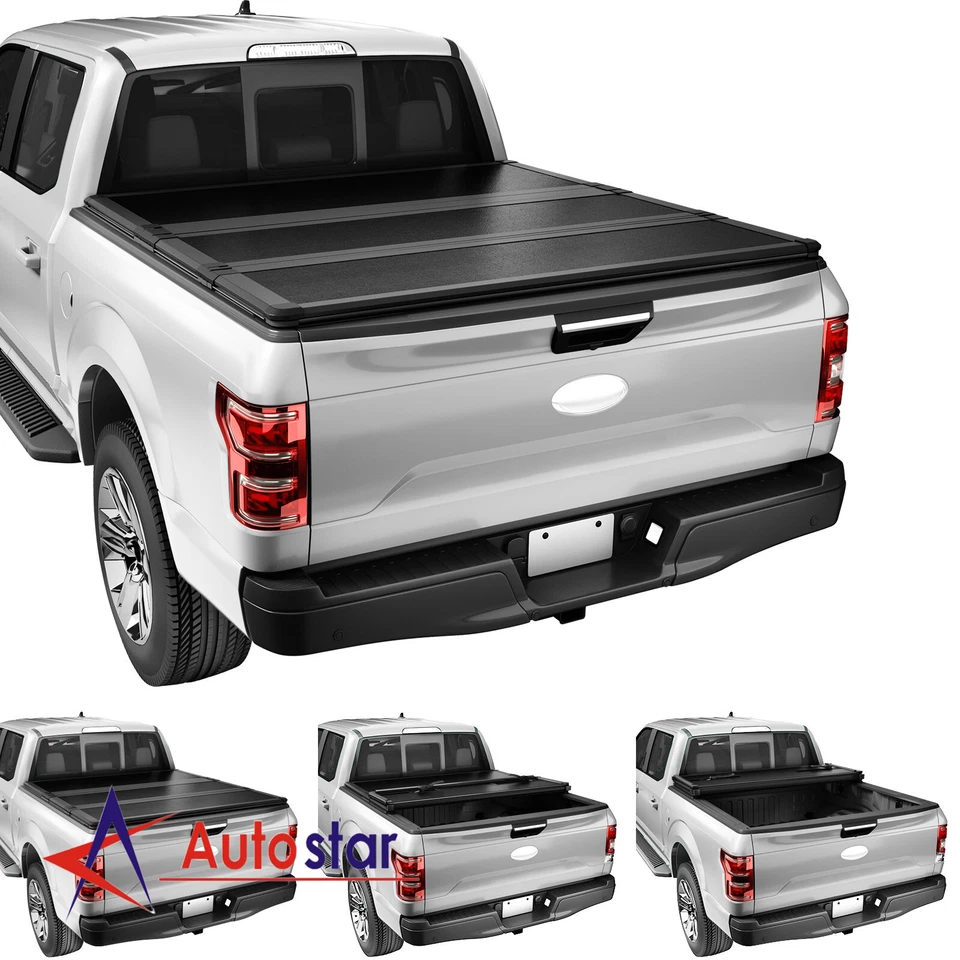 Cubierta rígida sólida triple plegable para Ford F250 Super Duty 1999-2023 platón de 6,8 ft Foto 2 de 4