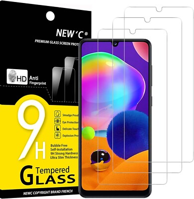 NEW'C 3 Pack Designed for Samung Galaxy A31/A32 Screen Protector Tempered Glass