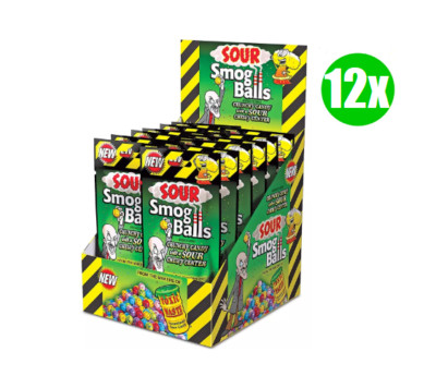 TOXIC WASTE Smog Balls Candy Gusseted Bags, 3 oz (Pack of 12)