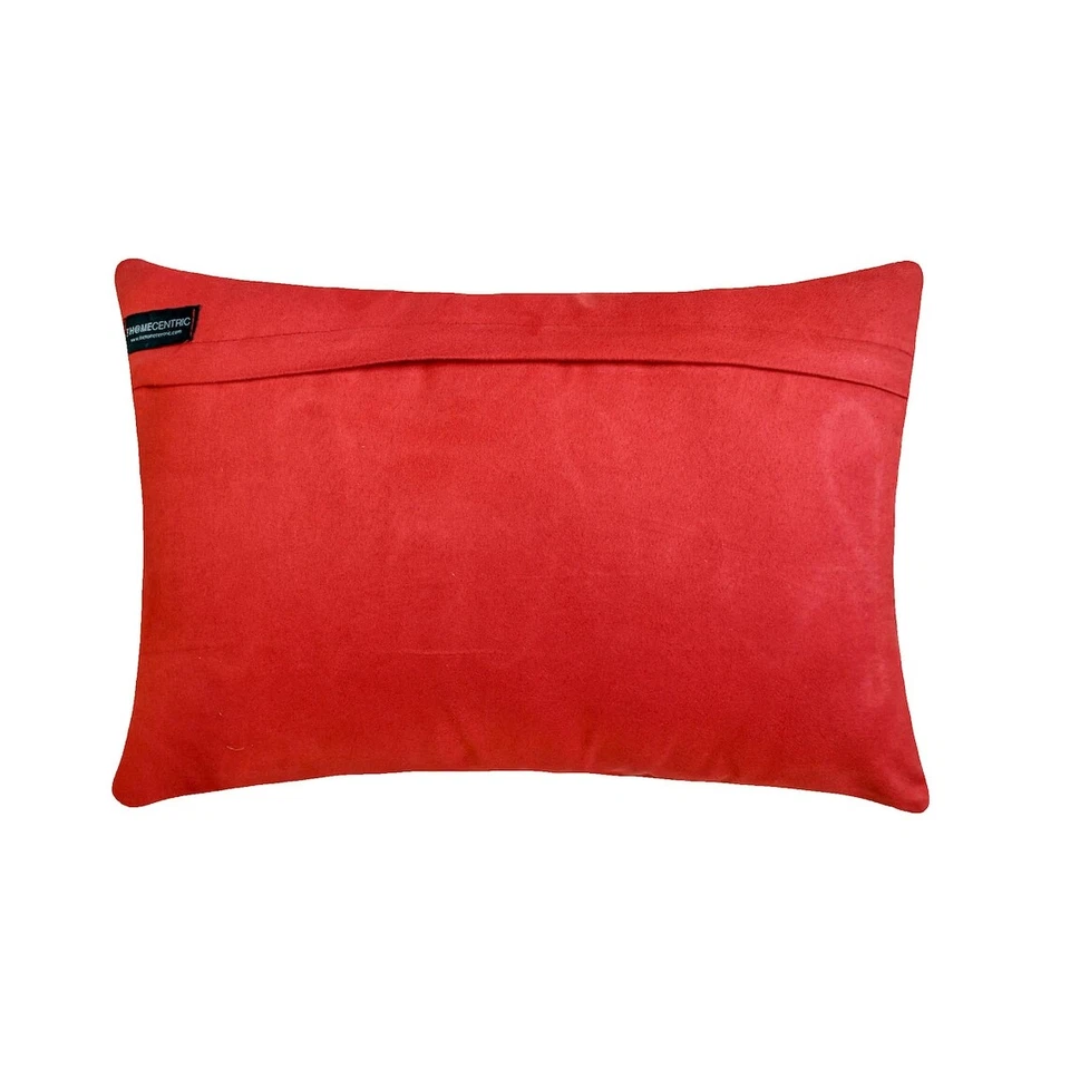Red Holiday Ho Ho Lumbar Pillow Cover Suede Christmas Home D�cor - Holiday Ho Ho - Image 3 of 4