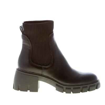 STEVE MADDEN damen schuhe schwarz eco-leder stiefelette stretched ribbed knit