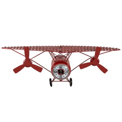 Wanduhr Propellerflugzeug 91 cm rot 3D-Optik Flieger formano 675125 Deko-Objekt