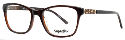 SUPERFLEX SF-459 C2 Brown Gold Womens Cat Eye Eyeglasses 53-17-140 B:40