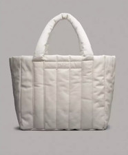 Rag & Bone Cloud Quilted Puffy Padded Leather Oversize Tote Handle Cream Handbag