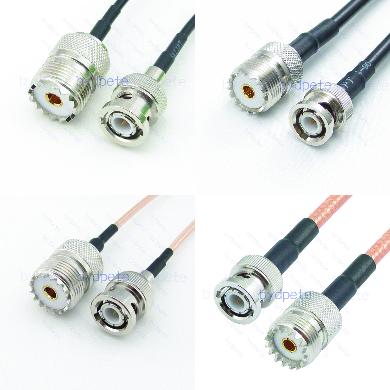 Cavo Coassiale Per Antenna Radio UHF VHF 2X BNC Maschio A SO239 RG-58U - Foto 2