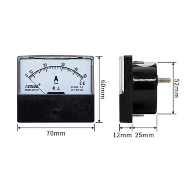 1PC New DH-670 Analog Ammeter AMP Current Meter Gauge AC 0-50A