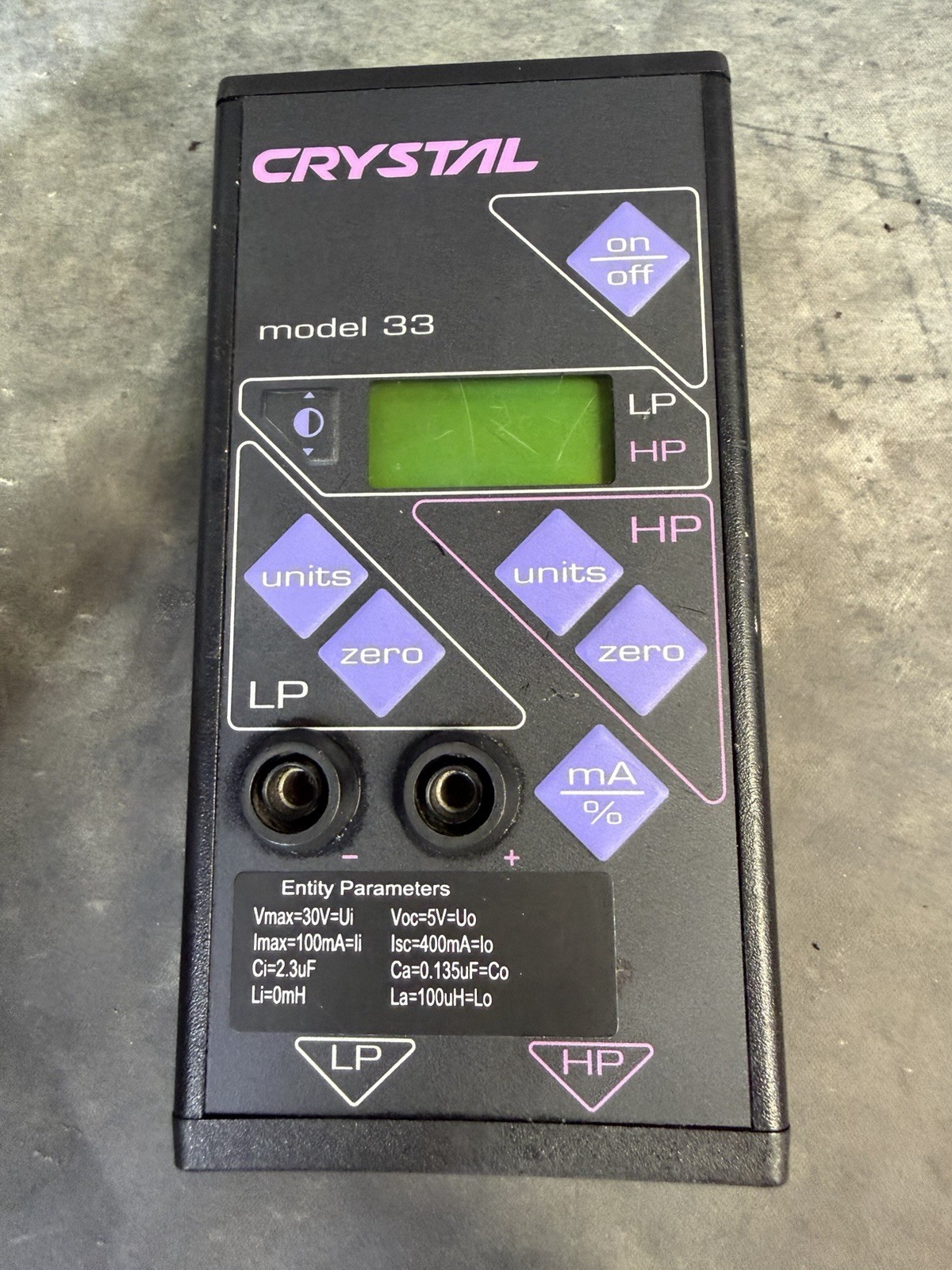 Crystal Engineering Model IS33 Dual Sensor Calibration Gauge 36/3000 PSI