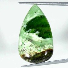 18.60Cts Natural Chrome Chalcedony Pear Cabochon Loose Gemstone 17x30x5mm