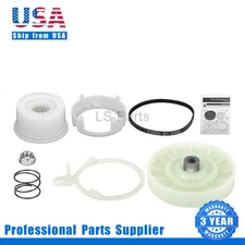 For Whirlpool W10006384 Washing Drive Belt & W10721967 Washer Pulley Clutch Kit