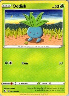 Oddish Lost Origin 001/196 Common Pokemon Near Mint
