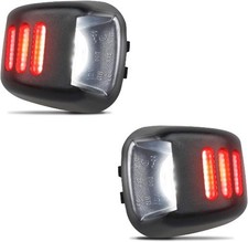 LED License Plate Light White Lamp with Red OLED Neon Tube Compatible with Front