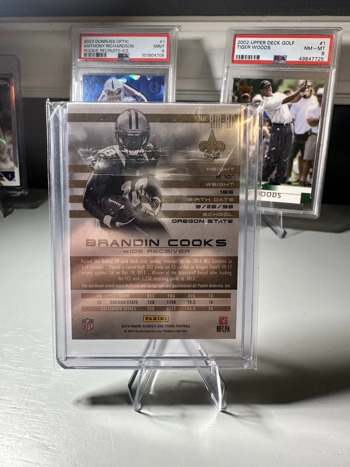 BRANDIN COOKS 2014 REFRACTOR RPA JUMBO PATCH AUTO RC #10/10 Jersey Number 1/1 - Image 2 of 2