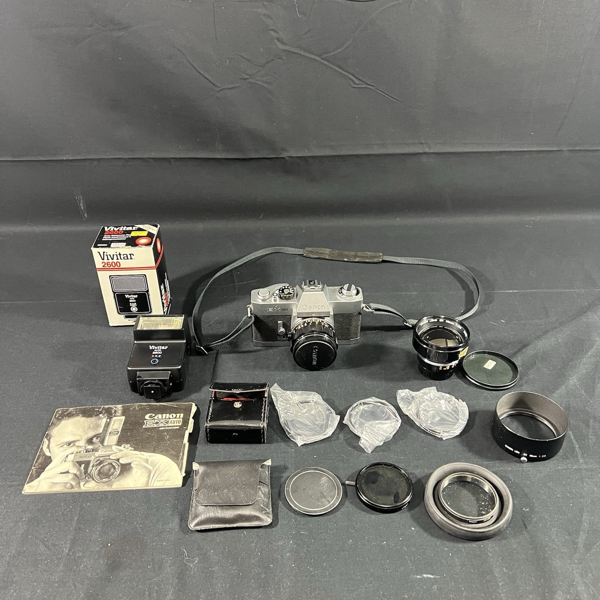 Canon EX Auto QL SLR 35mm Film Camera 50mm F/1.8 Standard Lens