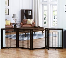 96-inch Extra Wide 30-inches Tall Dog Gate with Door Walk Through, Freestandi...