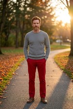 Callaway Red Golf Trousers - UK Men's Size W=34" L=32"