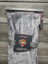 Ed Hardy Tiger Eagle Oversized Embossed Throw Blanket New