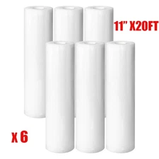 Commercial Vacuum Food Sealer Bags 6 Pack 11"x20' Rolls 4mil Thicker