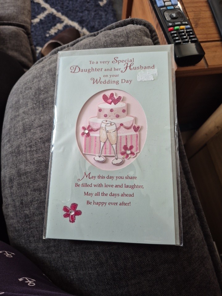 TO A VERY SPECIAL DAUGHTER & HER HUSBAND ON YOUR WEDDING DAY - CAKE,CHAMPAGNE