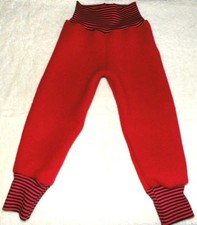 Fleecehose Hose aus Woll Fleece Stoff Gr. 62 - 158 Unifarben Rot