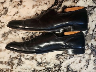 Cap Toe Oxford - Black Calf 50s STETSON Black Punched Cap Toe shoes