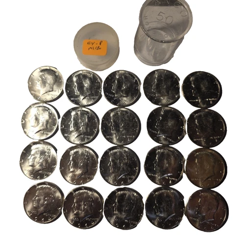 1964 P Kennedy 90% Silver Half Dollar Roll of 20 Coins BU GEMS-Ship in Tube