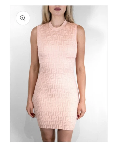 Abito Fendi Baby Rosa FF Logo Viscosa Cambio Taglia 40 Ottime Condizioni