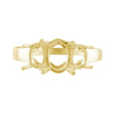 925 Sterling Silver 7x5mm Oval Semi Mount Three-Stone Ring For Engagement Ring