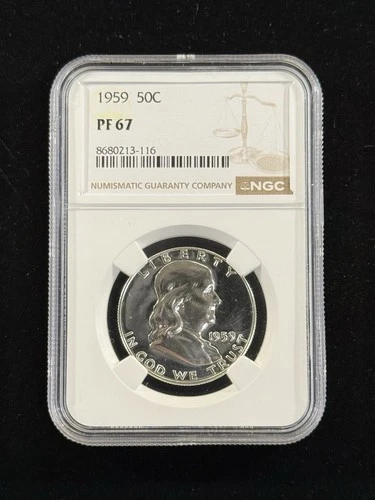 1959 Franklin 50C Proof Half Dollar NGC PF67 Item #972