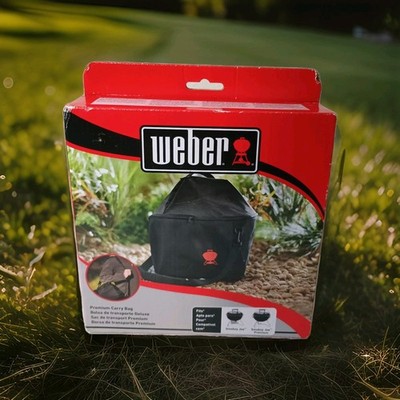 Weber 7154 Waterproof 14'' Black Cover Carry Travel Bag For Smokey Joe Grills