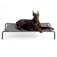 EHEYCIGA XXL Elevated Dog Cot Bed, Raised Outdoor 52"L x 36"W x 8"Th, Grey