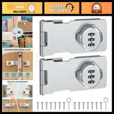 Keyless Combination Cabinet Door Lock Gate Latch - 2 Pack Security Lock, Silve