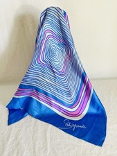 Vintage Sciaparelli Silk Scarf Blue And Pink Graphic Print
