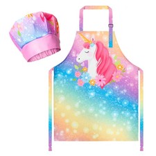 Adjustable Kids Chef Apron and Hat Set - Fun Cooking Gift for Toddlers