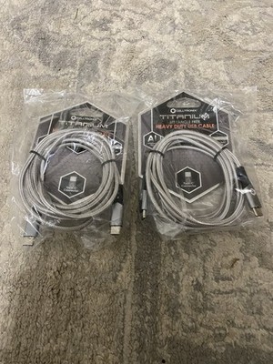 Celltronix Titanium 2Pk 6ft USB Cable Tangle Free Heavy Duty for Apple Products
