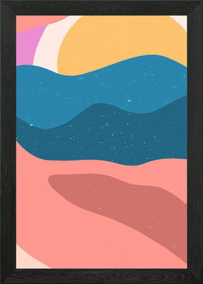 Sonne und Berg Kunstwerk gerahmtes Wandbild Poster Leinwanddruck Bild