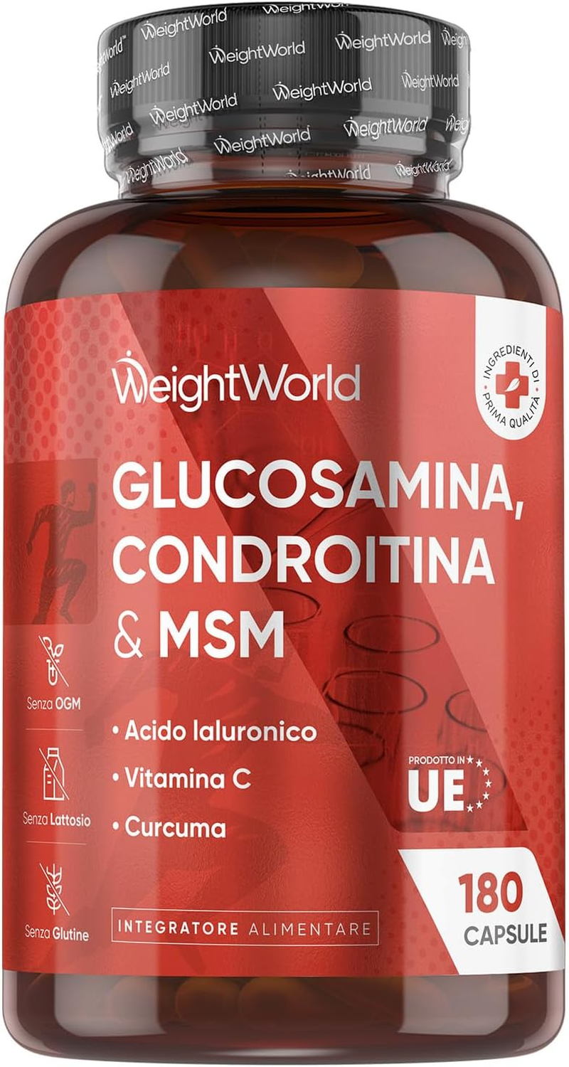 Glucosamina Condroitina MSM Con Vitamina C, Acido Ialuronico E Curcuma, La Vitam