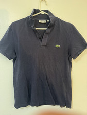 Lacoste Slim Fit Navy Polo Shirt Men's M Short Sleeve Collared Button Logo