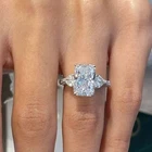 Radiant Cut Lab-Created White Diamond Engagement Ring 14k White Gold Plated